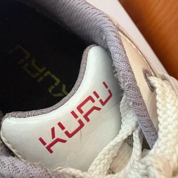 KURU Carrera Sneakers in Cream and Gray with Red Accents - Picture 11 of 14